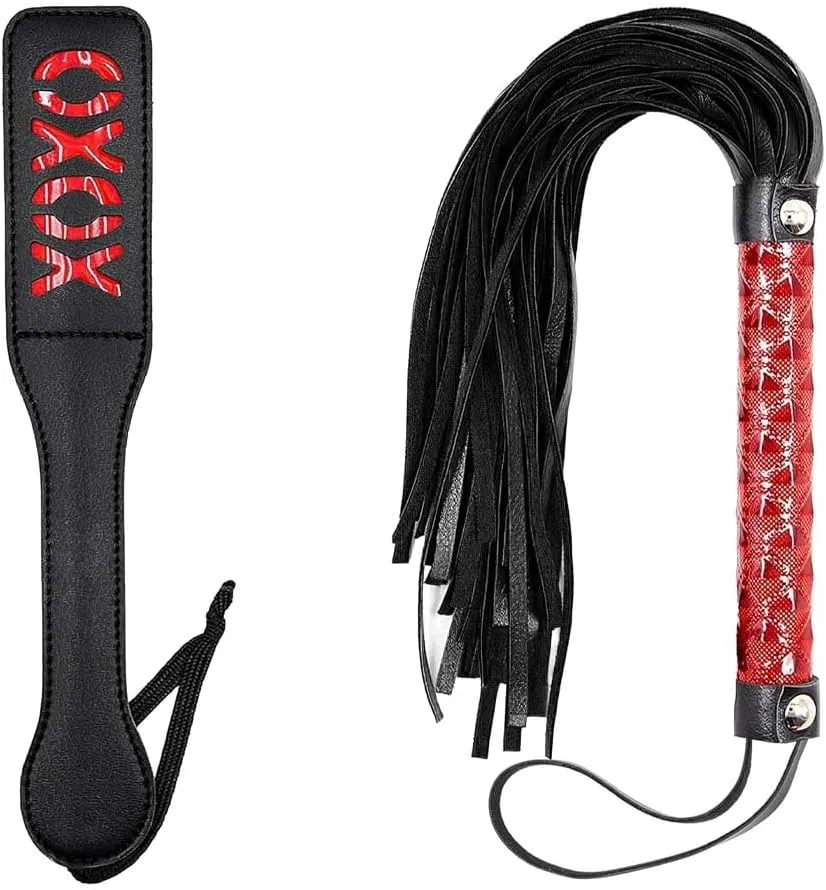 2 PCS Faux Leather Paddle Horse Whip Riding Whips for Horses- Horse Whip Crop Set Training Horse Equestrian