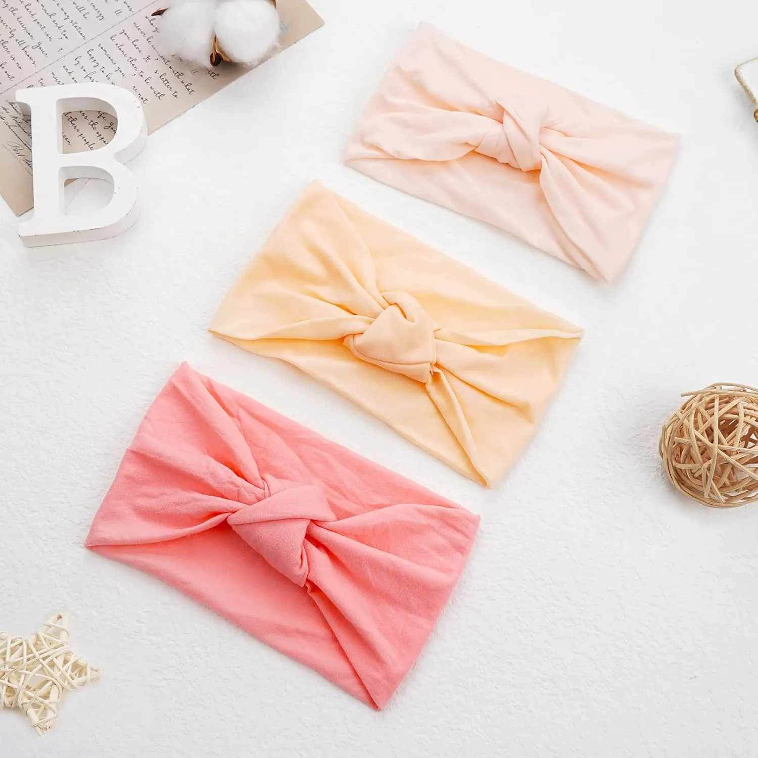 23 Pack Baby Nylon Headbands Hairbands Top Knot Headband Elastics Handmade Hair Accessories for Baby Girls Newborn Infant Toddlers Kids