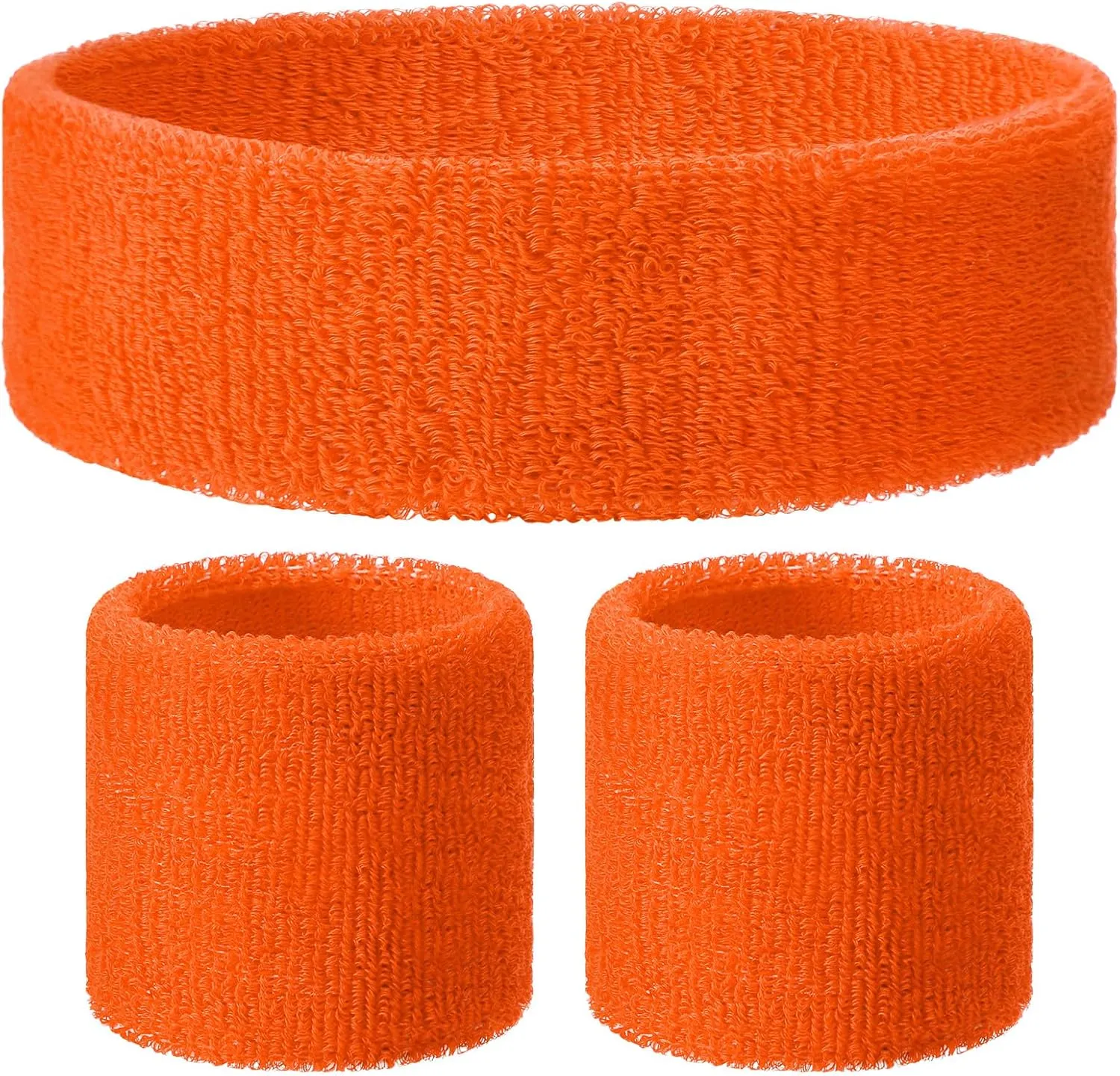 3 Pack Neon Sweatbands Sports Wristband and Headband 80s Sweatbands for Party Football Basketball Baseball Soccer