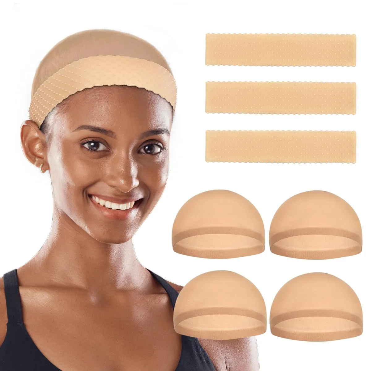 3 Pcs Wig Grip Band & Cap for Glueless Wig
