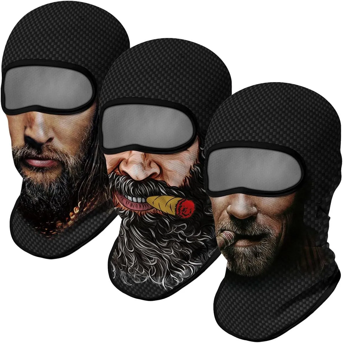 3PCS Balaclava Full Face Mask Ski Mask UV Protection Cover Motorcycle Full Face Mask for Men Women Outdoor Sports