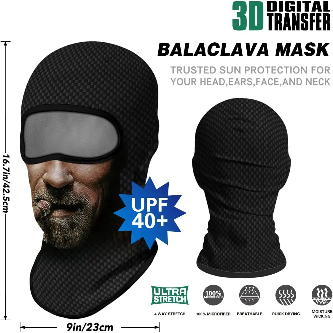 3PCS Balaclava Full Face Mask Ski Mask UV Protection Cover Motorcycle Full Face Mask for Men Women Outdoor Sports