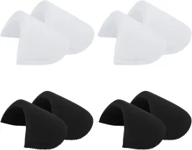 4 Pairs Covered Set-in Shoulder Pads Sewing Foam Pads Sponge Shoulder Pad Shoulder Enhancer for Women Men Blazer Suit Coat Jacket Clothes Sewing Accessories (2 Black   2 White)
