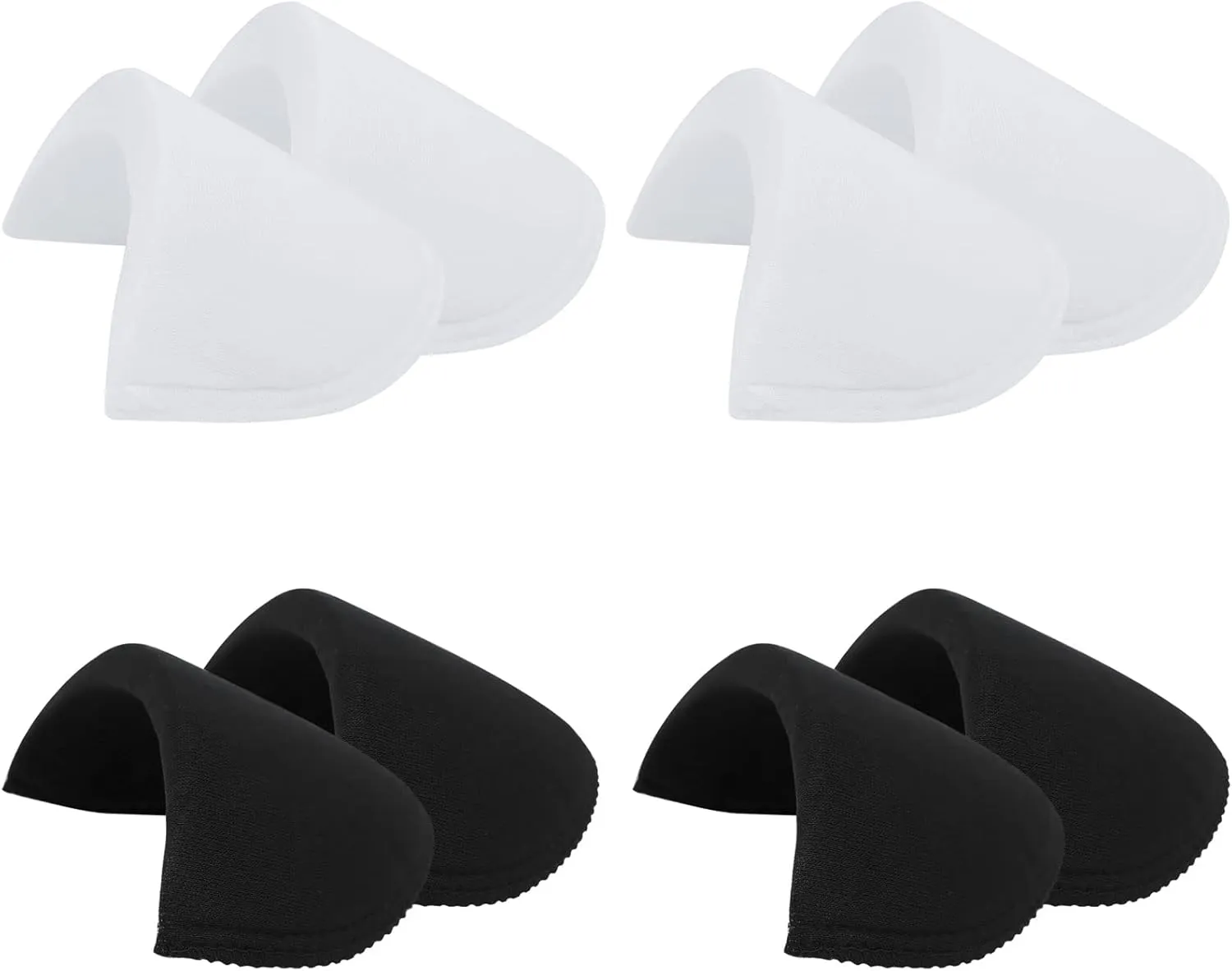 4 Pairs Covered Set-in Shoulder Pads Sewing Foam Pads Sponge Shoulder Pad Shoulder Enhancer for Women Men Blazer Suit Coat Jacket Clothes Sewing Accessories (2 Black   2 White)