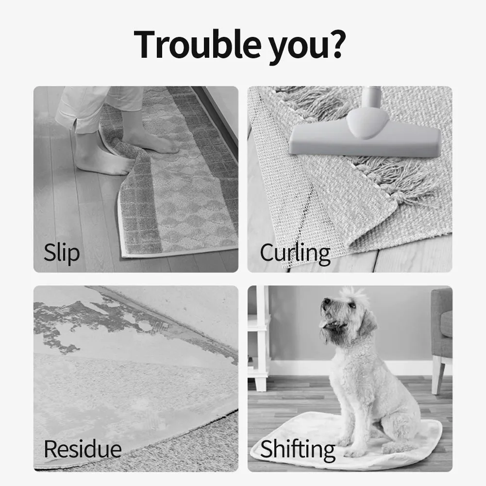 Anti Slip Rug Pad Grippers Vacuum Technology Carpet Gripper for Hardwood Floors Anti Curling Carpet Grips Washable Non Slip Carpet Pad 10x10cm 8 pieces