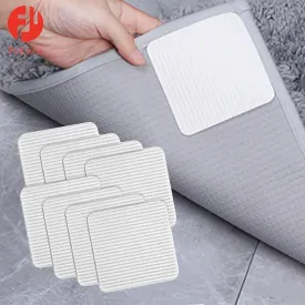 Anti Slip Rug Pad Grippers Vacuum Technology Carpet Gripper for Hardwood Floors Anti Curling Carpet Grips Washable Non Slip Carpet Pad 10x10cm 8 pieces