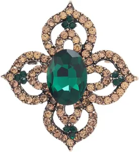 Antique Crystal Brooch Pin for Women Men Vintage Rhinestone Art Deco Flower Clover Boho Victorian Brooches Lapel Pins Elegant Dress Accessories Wedding Birthday Jewelry