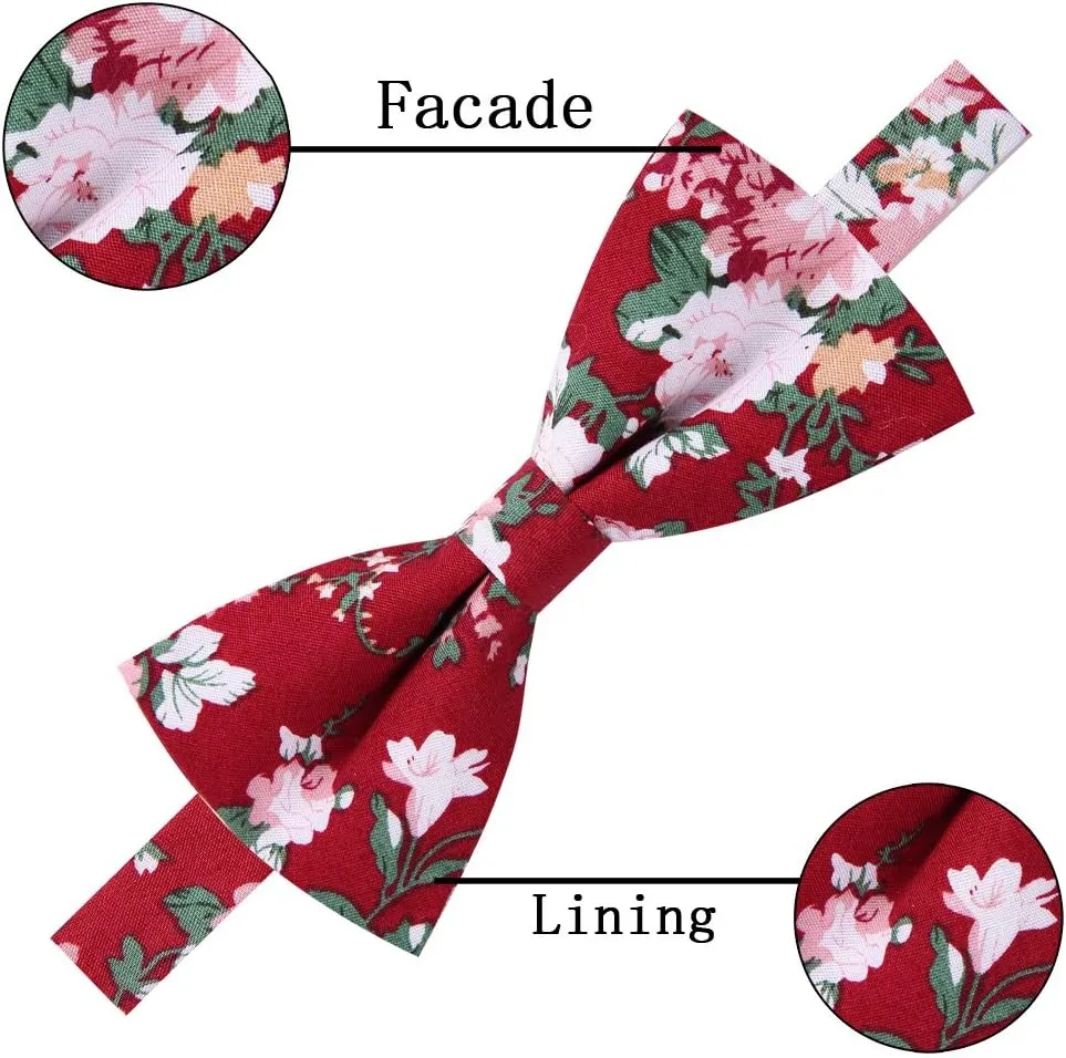 AUSKY 8 PACKS Elegant Adjustable Pre-tied Bow Ties for Men Boys (1&4&5&6&8 Pack for option)