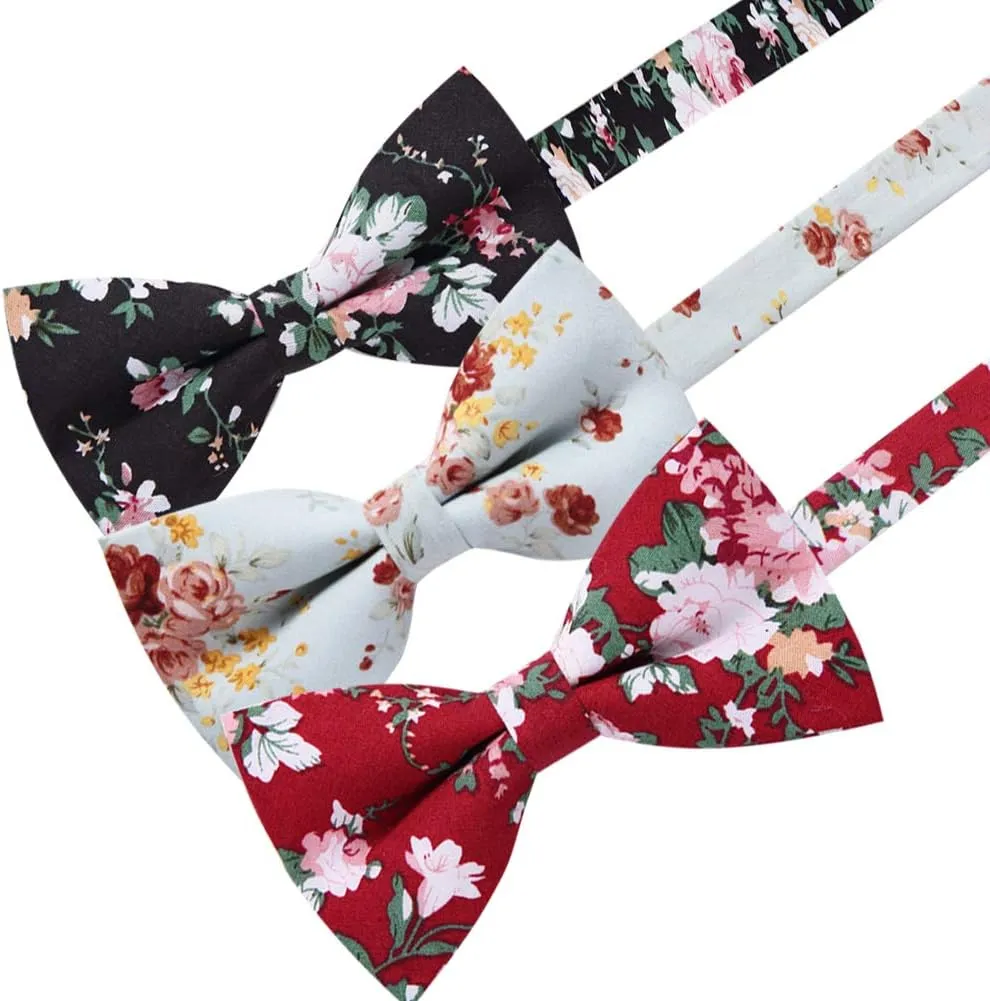 AUSKY 8 PACKS Elegant Adjustable Pre-tied Bow Ties for Men Boys (1&4&5&6&8 Pack for option)