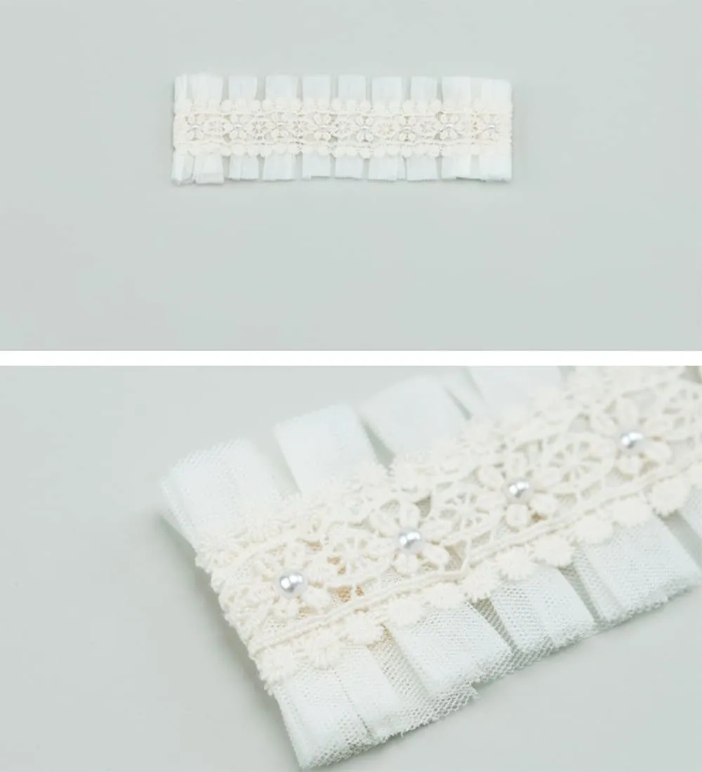 Baby Girl Headband Floral White Lace Baptism Christening Hairband Elastics Soft Head Wrap for Toddlers Hair Accessories for Infants Kids Shower Birthday Wedding Party (Style 1)