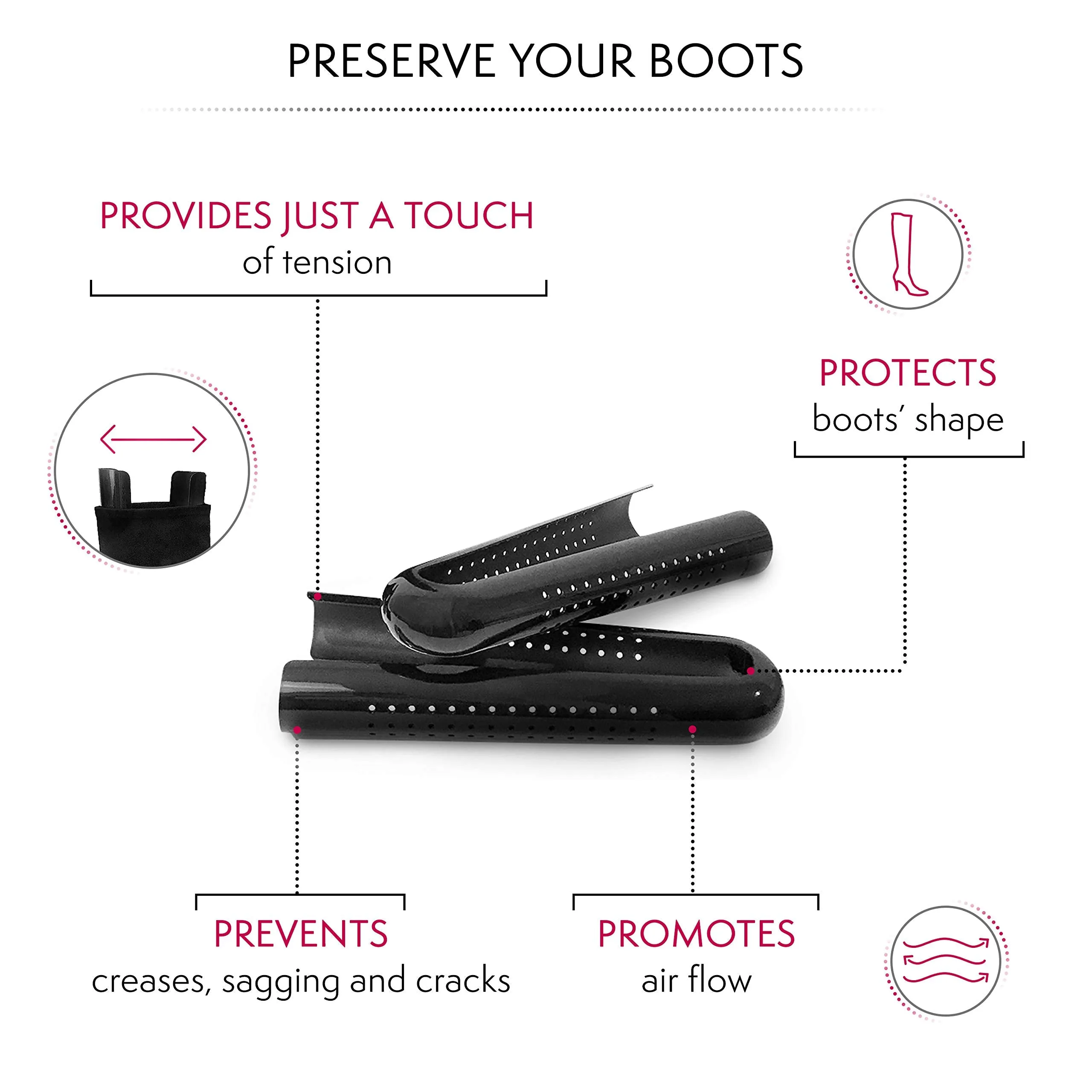 Bag-a-Vie Tall Boot Shapers For Women - Easy Glide Boot Stand-Up Inserts 1 Pack