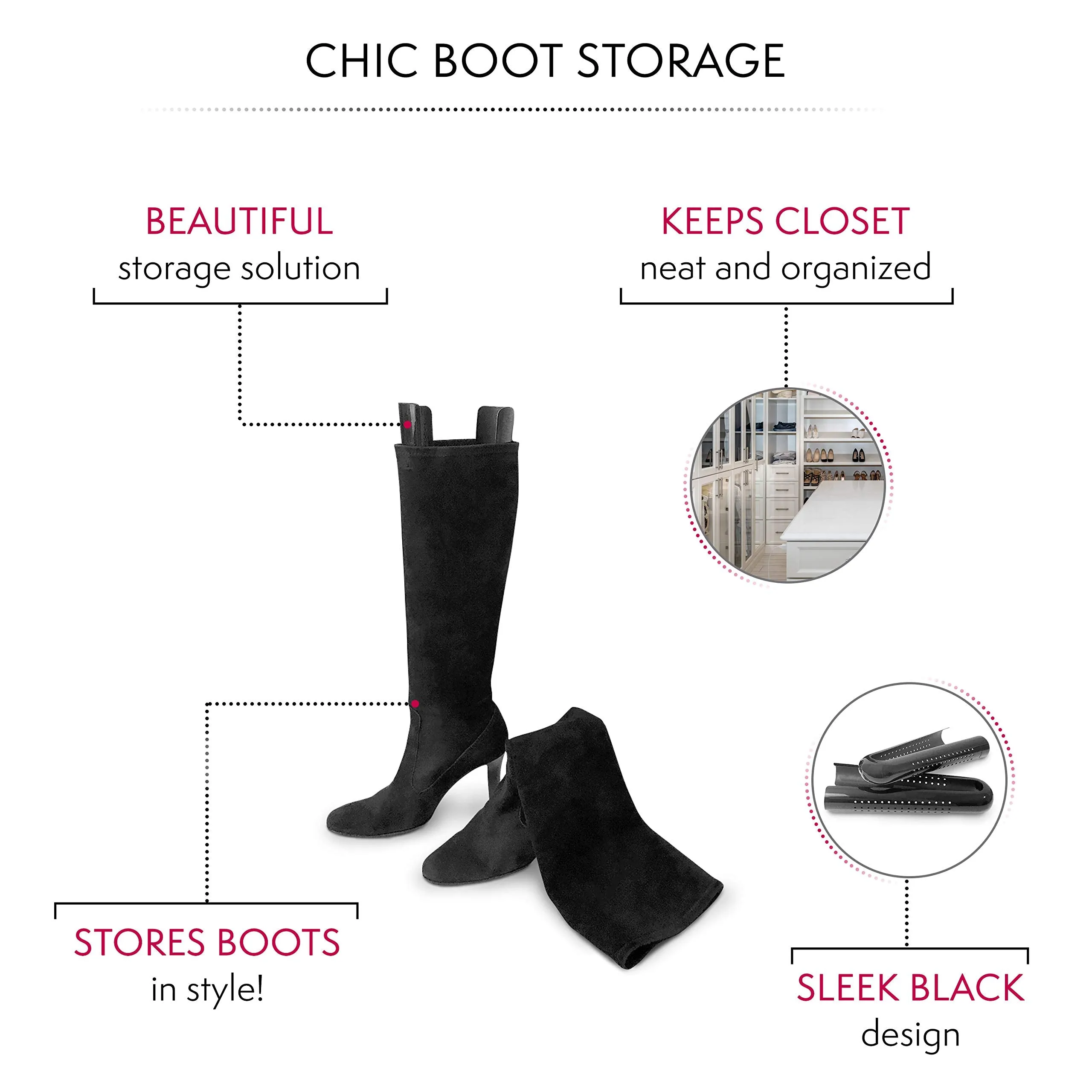 Bag-a-Vie Tall Boot Shapers For Women - Easy Glide Boot Stand-Up Inserts 1 Pack