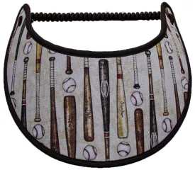 Baseballs and Bats on Tan Sun Visor
