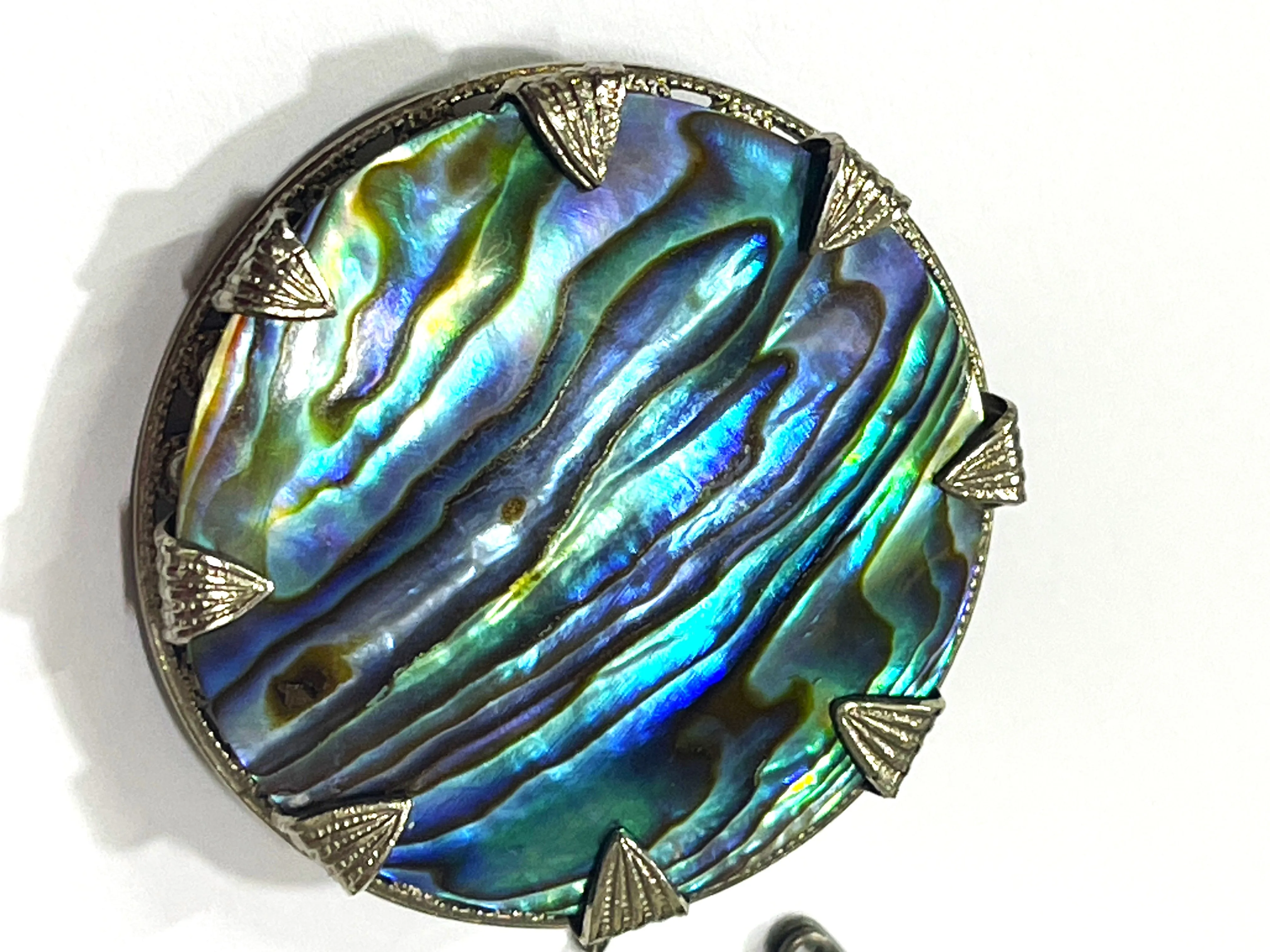 Beautiful Paua Shell Vintage Brooch