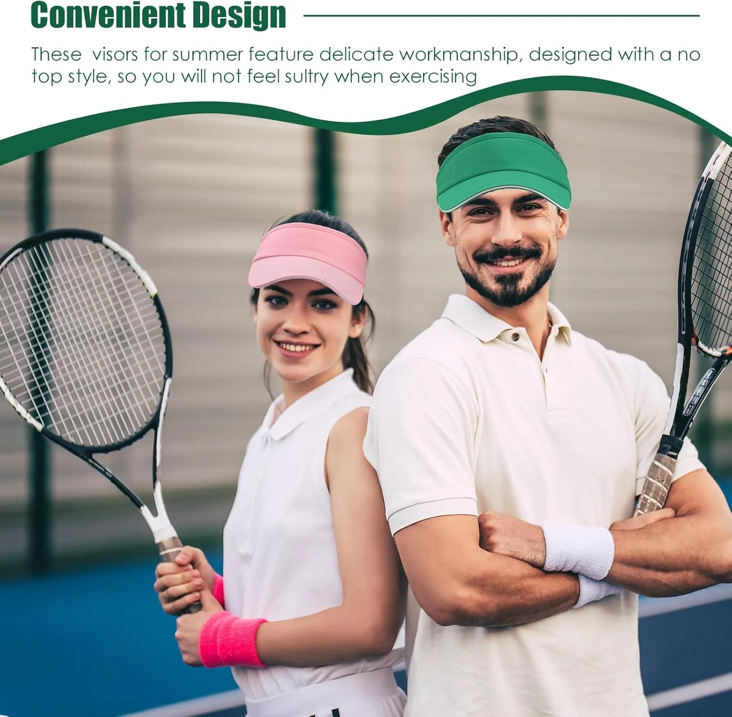 Bonuci 24 pcs Sun Visor Unisex Sun Visors Hats UV Protection Sun Hat for Women Men Tennis Baseball Golf Caps Bulk