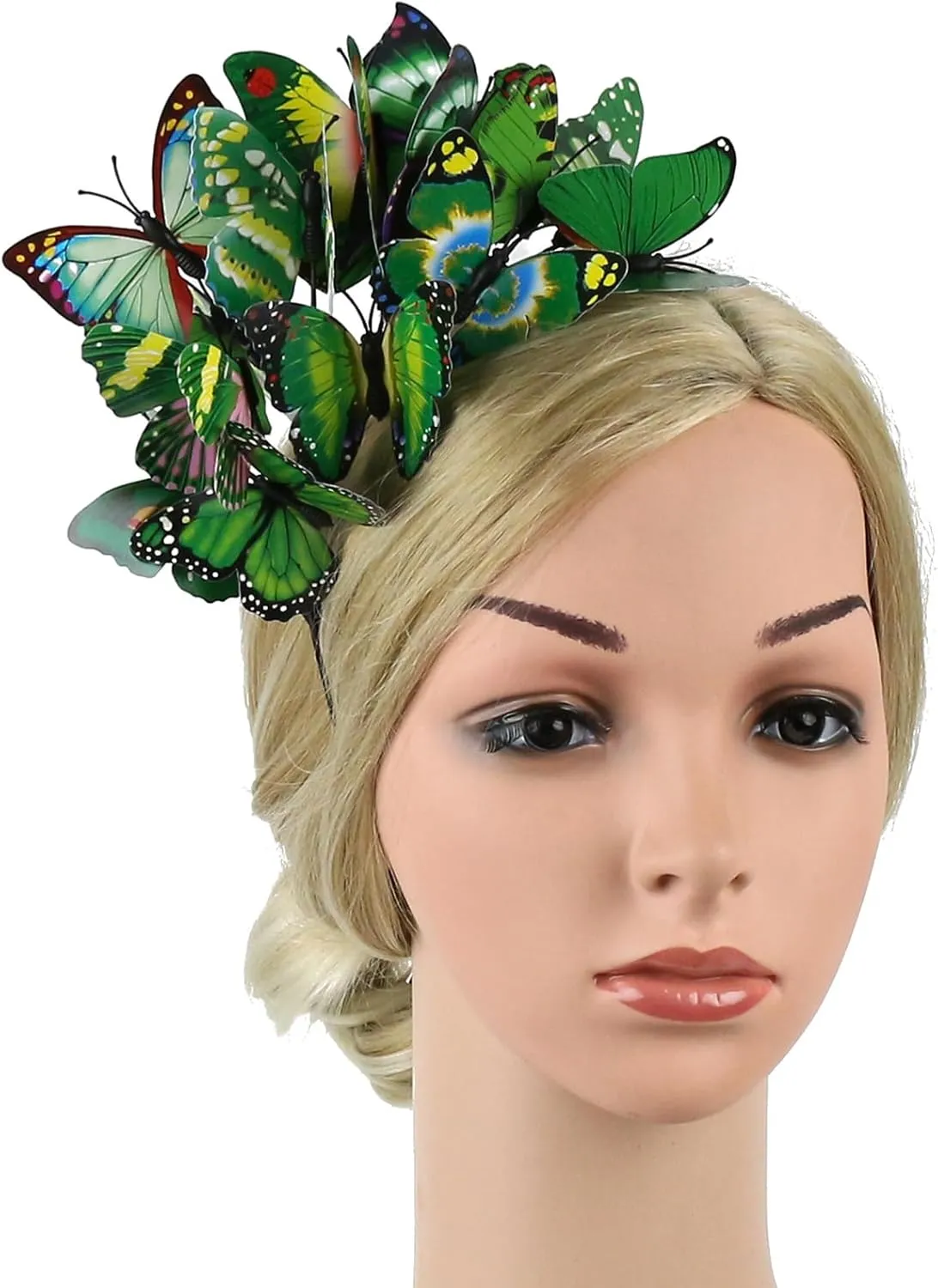 Butterfly Headband Fascinator Hat for Women Girls, Monarch Derby Butterfly Hair Hoop Wedding Party Costume