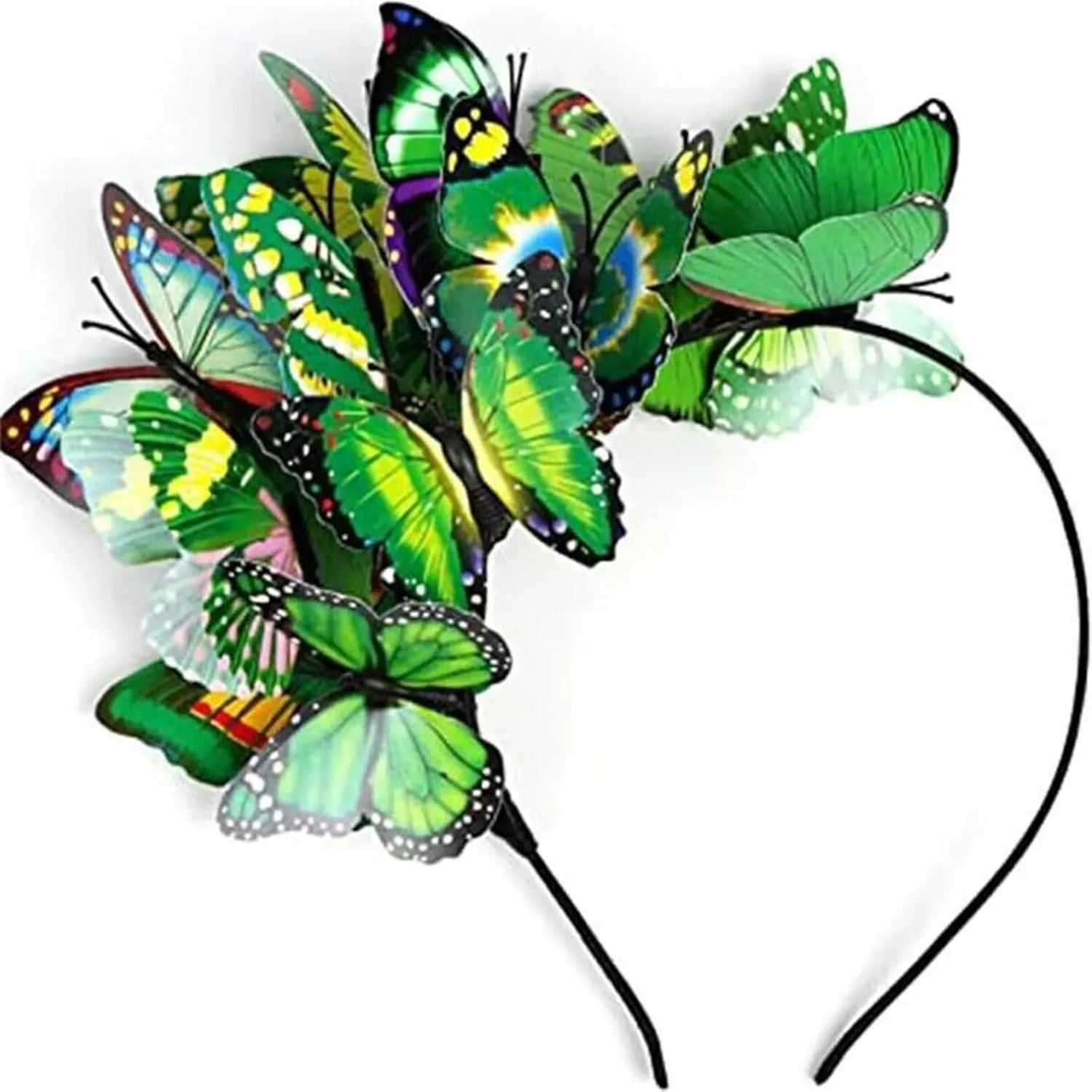 Butterfly Headband Fascinator Hat for Women Girls, Monarch Derby Butterfly Hair Hoop Wedding Party Costume