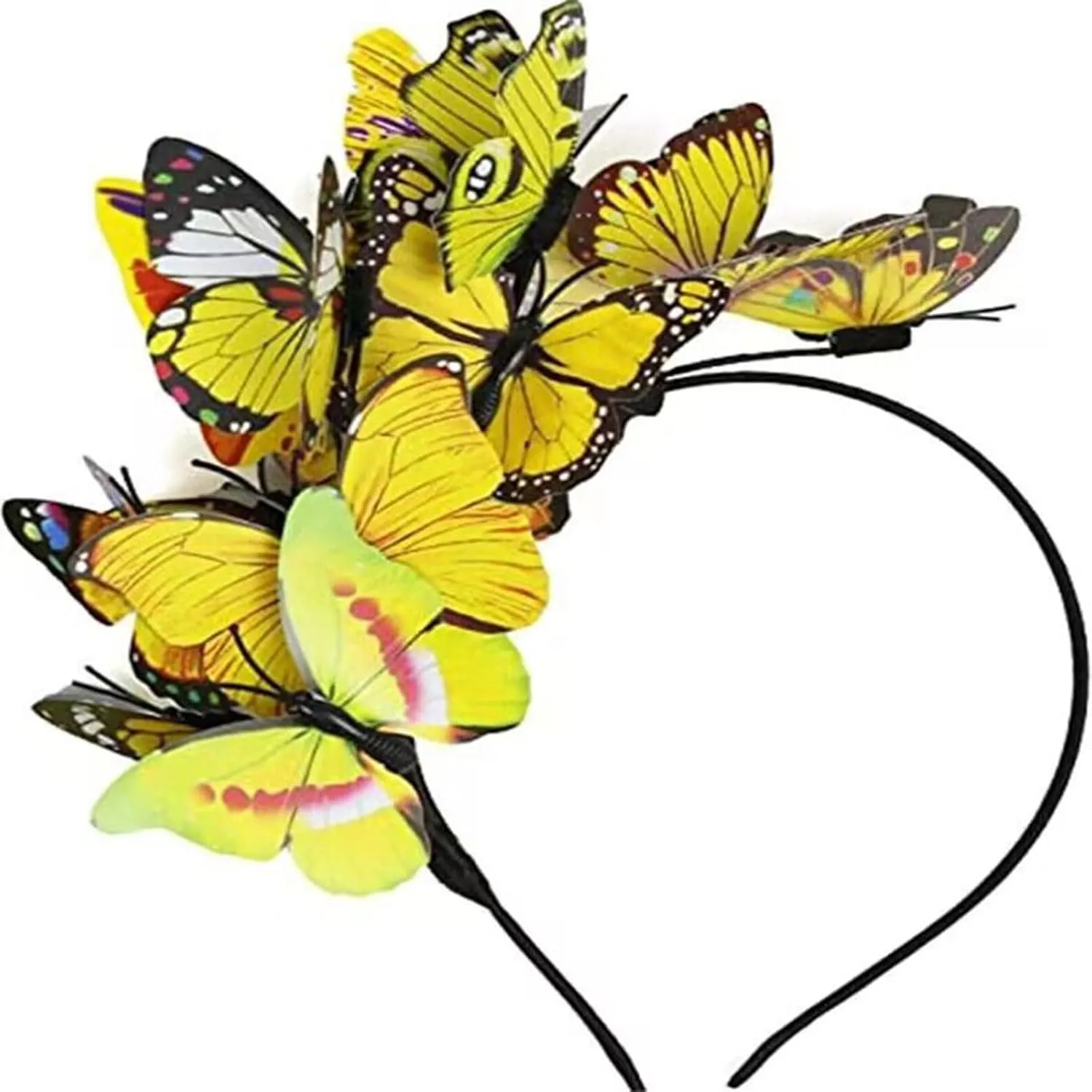 Butterfly Headband Fascinator Hat for Women Girls, Monarch Derby Butterfly Hair Hoop Wedding Party Costume