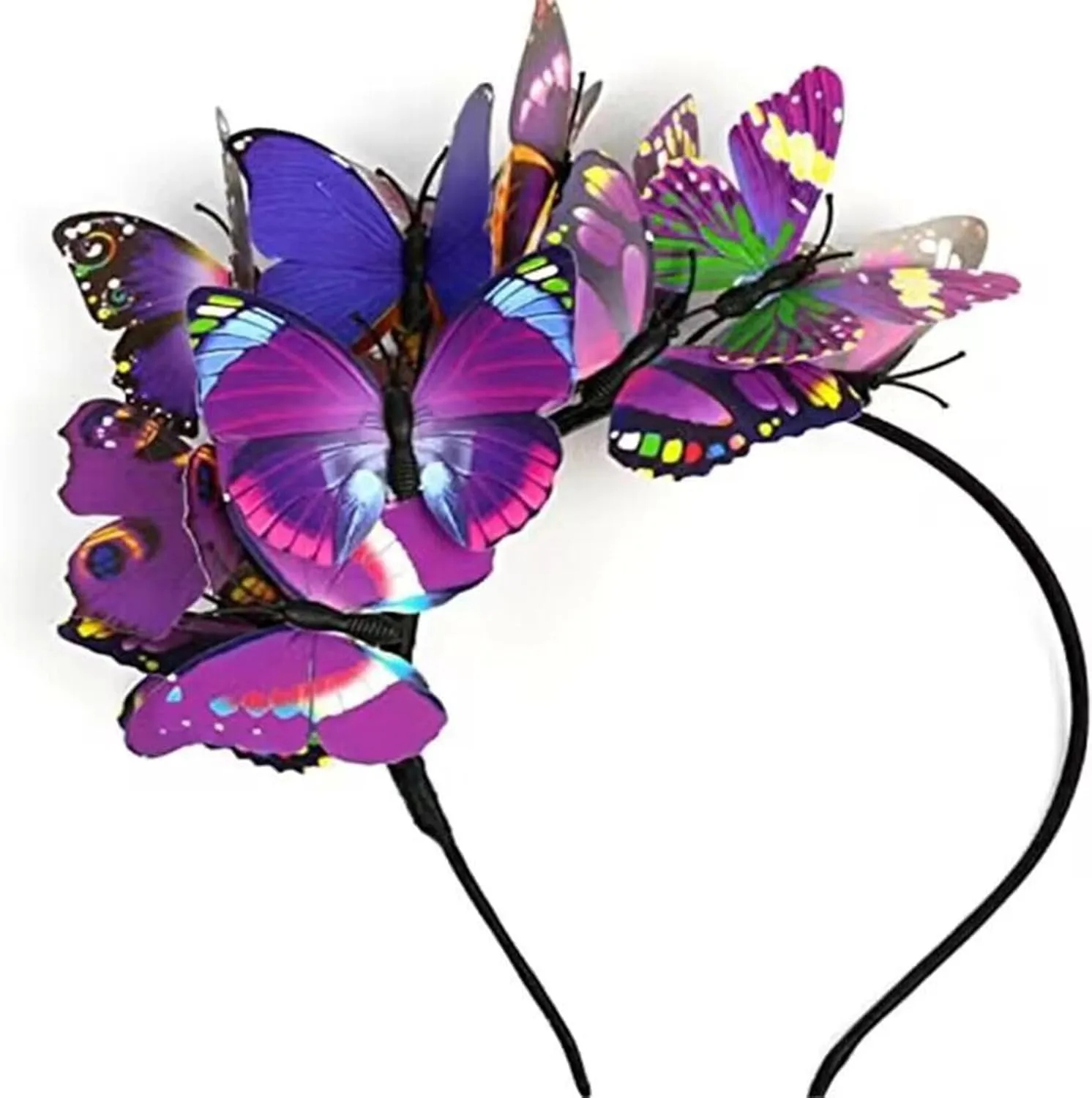 Butterfly Headband Fascinator Hat for Women Girls, Monarch Derby Butterfly Hair Hoop Wedding Party Costume