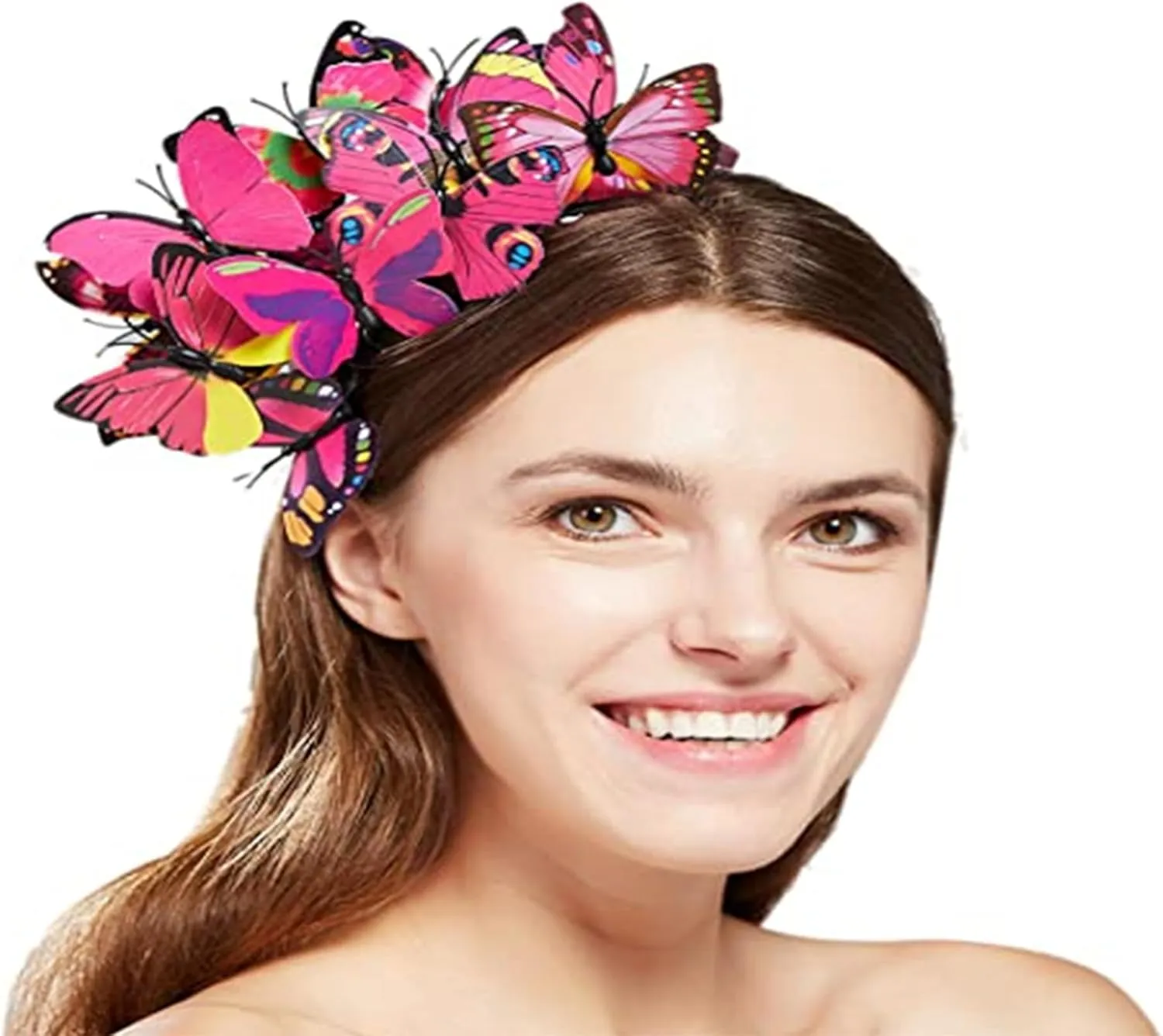Butterfly Headband Fascinator Hat for Women Girls, Monarch Derby Butterfly Hair Hoop Wedding Party Costume