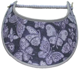 Butterfly Sun Visor with Butterflies Highlighted in Silver