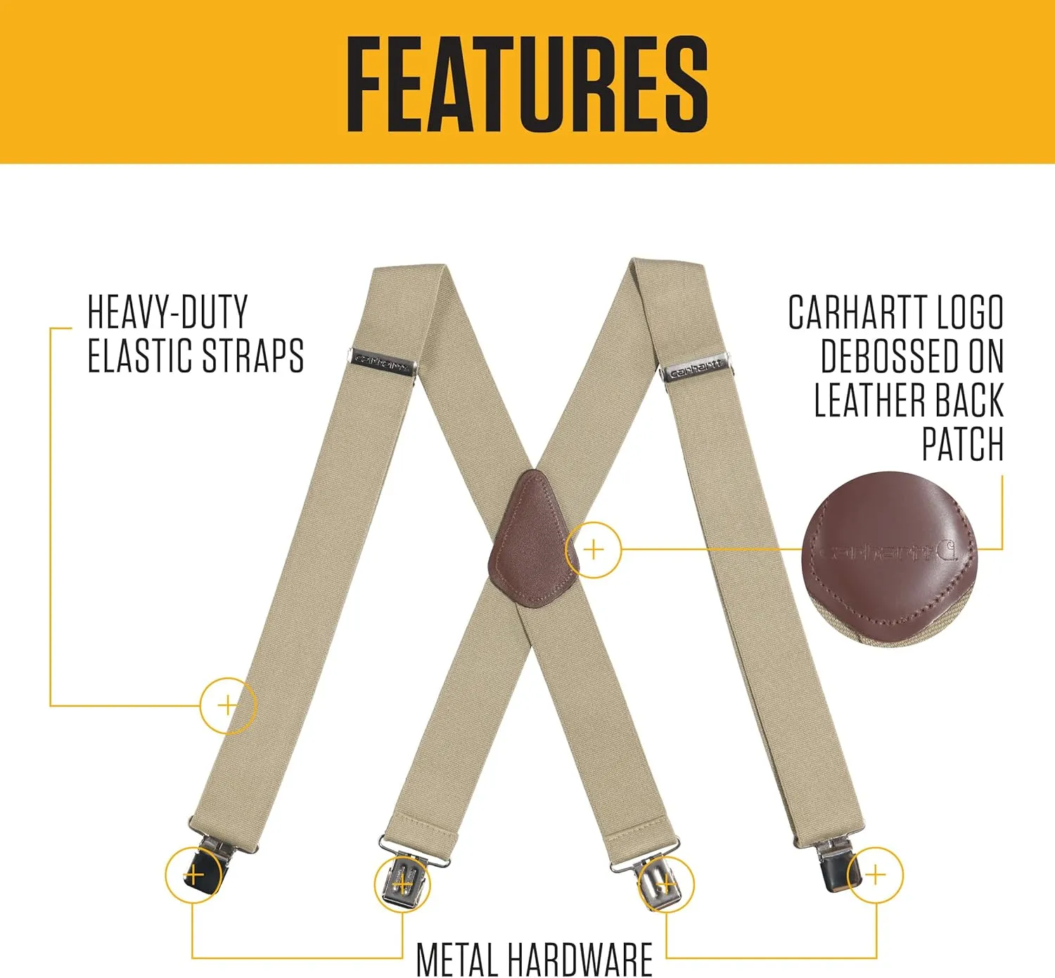 Carhartt Men's A0005520 Rugged Flex Elastic Two-Tone Suspenders