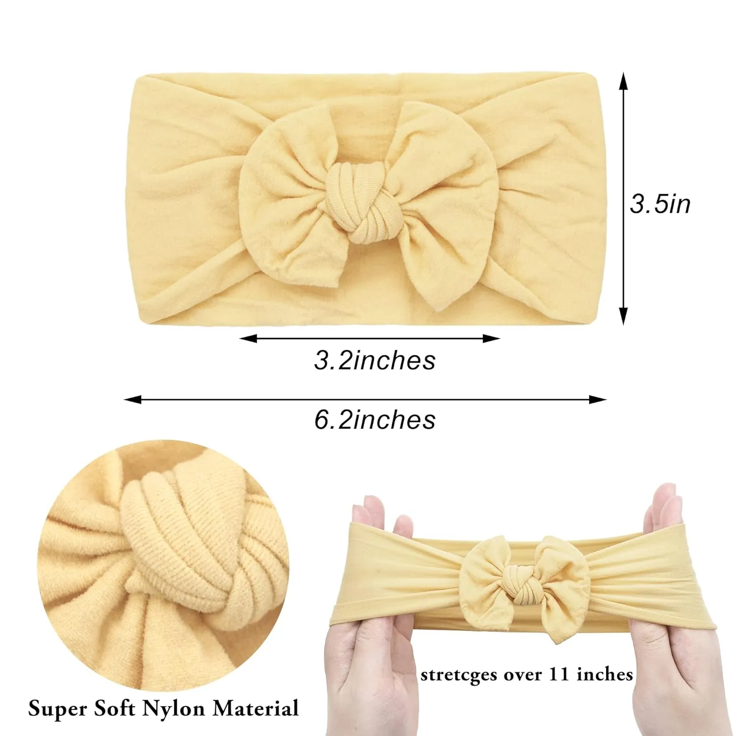 CLLOT Super Stretchy Soft Knot Headbands with Hair Bows Head Wrap Hair Accessories For Newborn Baby Girls Infant Toddlers Kids