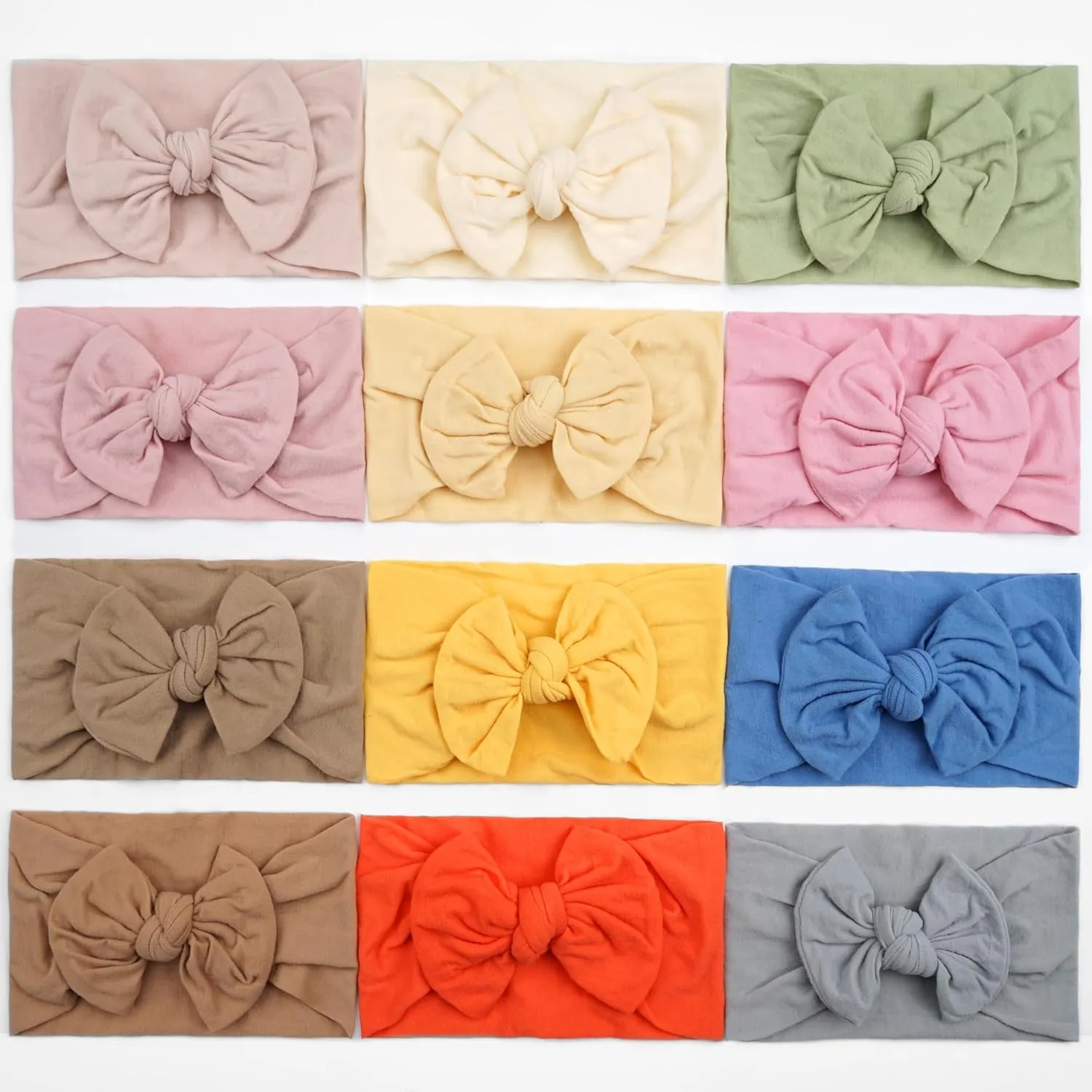CLLOT Super Stretchy Soft Knot Headbands with Hair Bows Head Wrap Hair Accessories For Newborn Baby Girls Infant Toddlers Kids