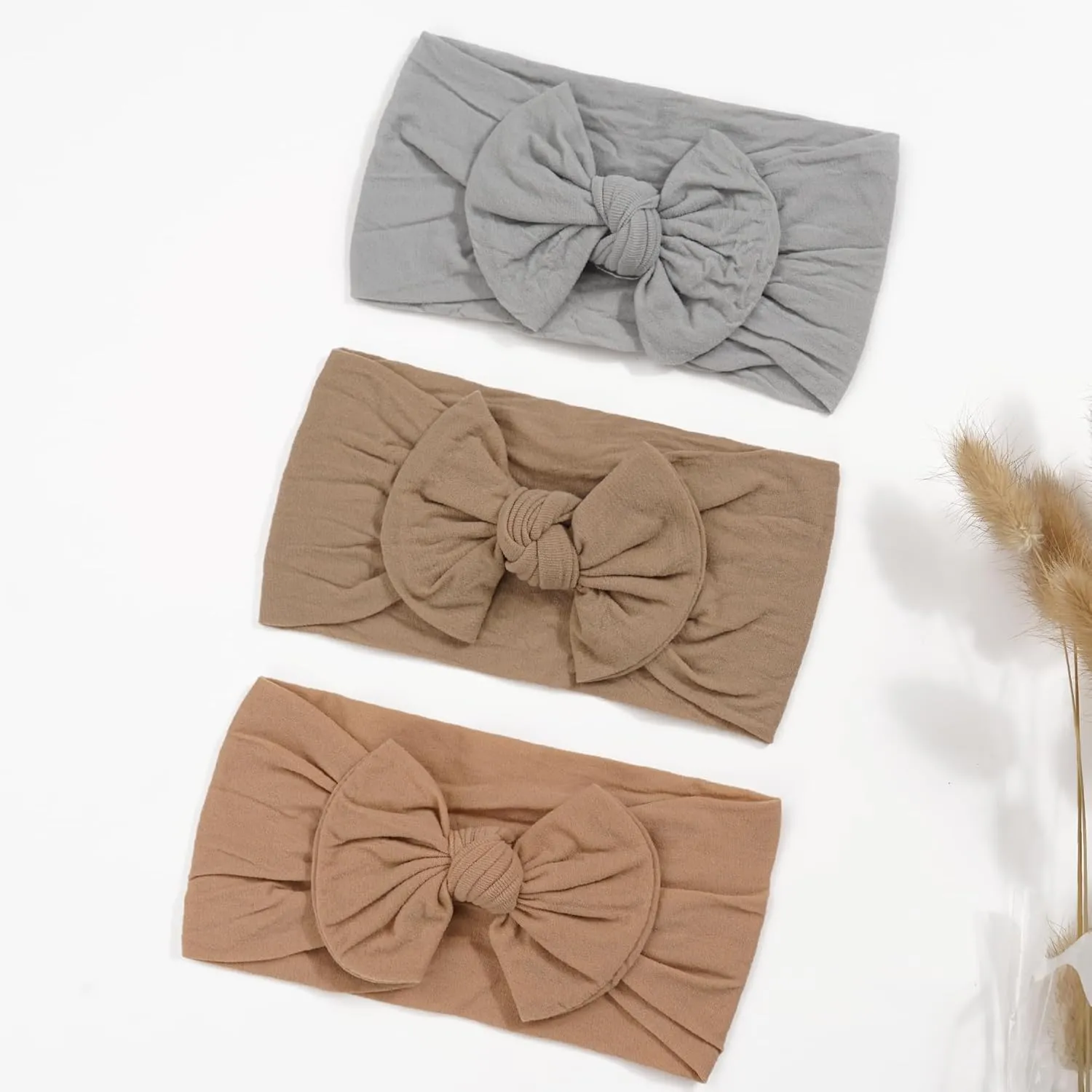 CLLOT Super Stretchy Soft Knot Headbands with Hair Bows Head Wrap Hair Accessories For Newborn Baby Girls Infant Toddlers Kids