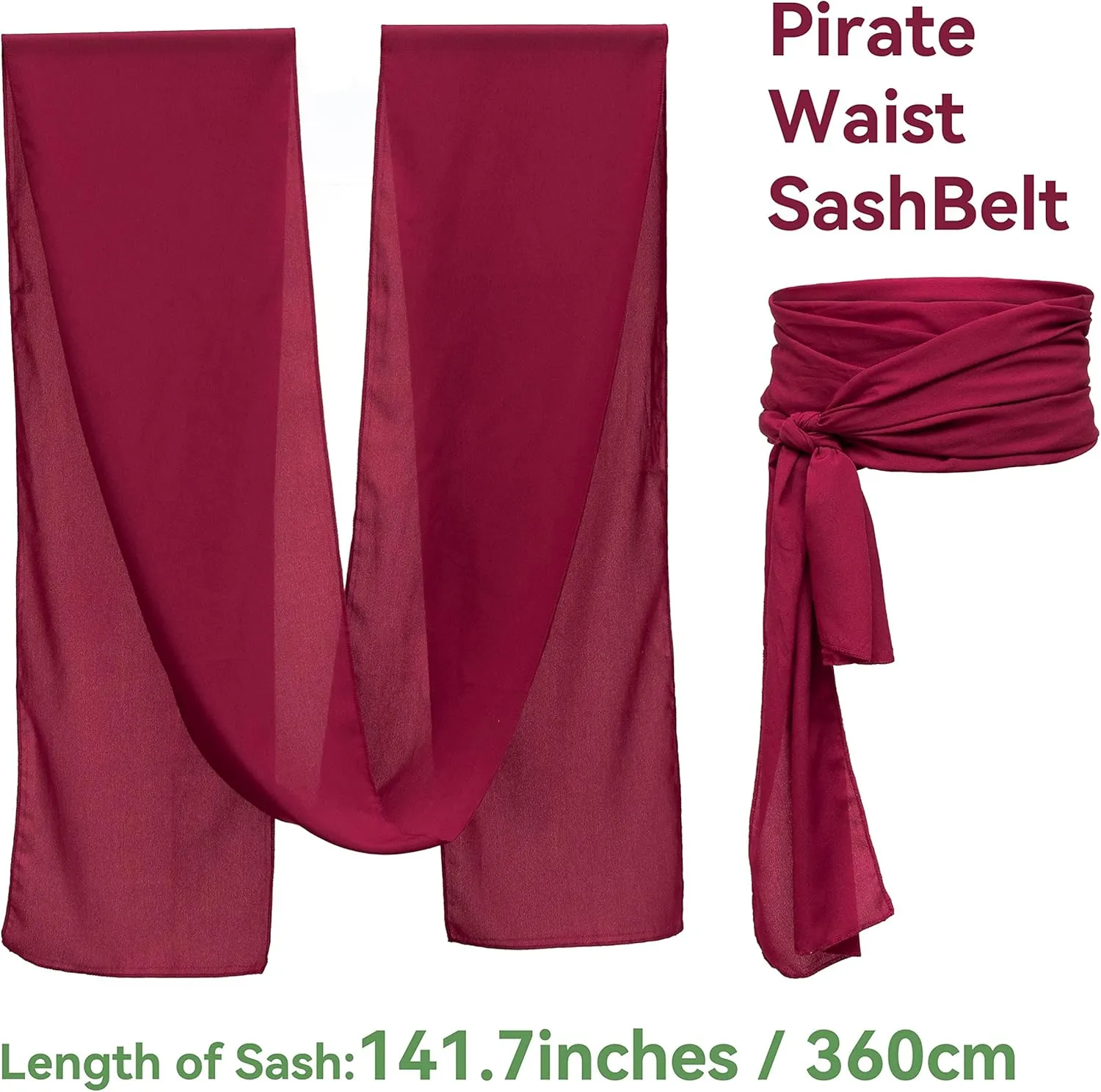 Costume Accessories: Plus Size Pirate Scarf Belt Waist Sash and Head Bandanas for Halloween Women Men