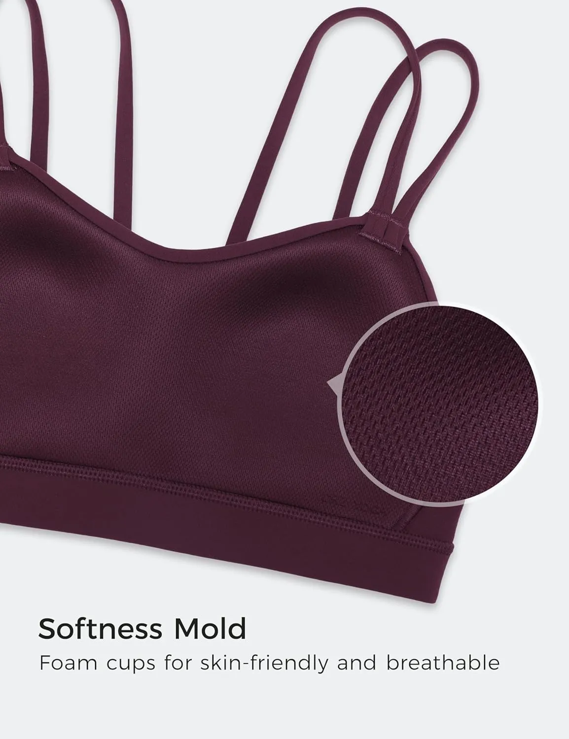 CRZ YOGA Softness Mold Butterluxe V Neck Sports Bras for Women - Workout Top Double Spaghetti Straps Wireless Yoga Clothes