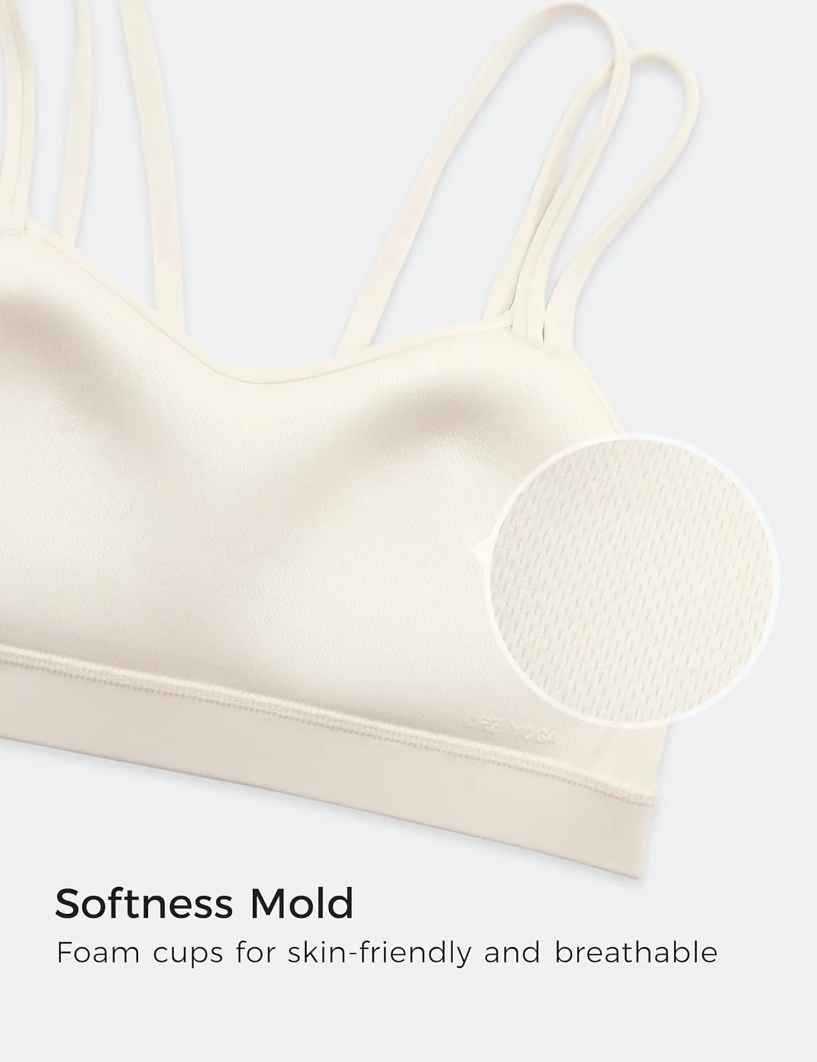 CRZ YOGA Softness Mold Butterluxe V Neck Sports Bras for Women - Workout Top Double Spaghetti Straps Wireless Yoga Clothes