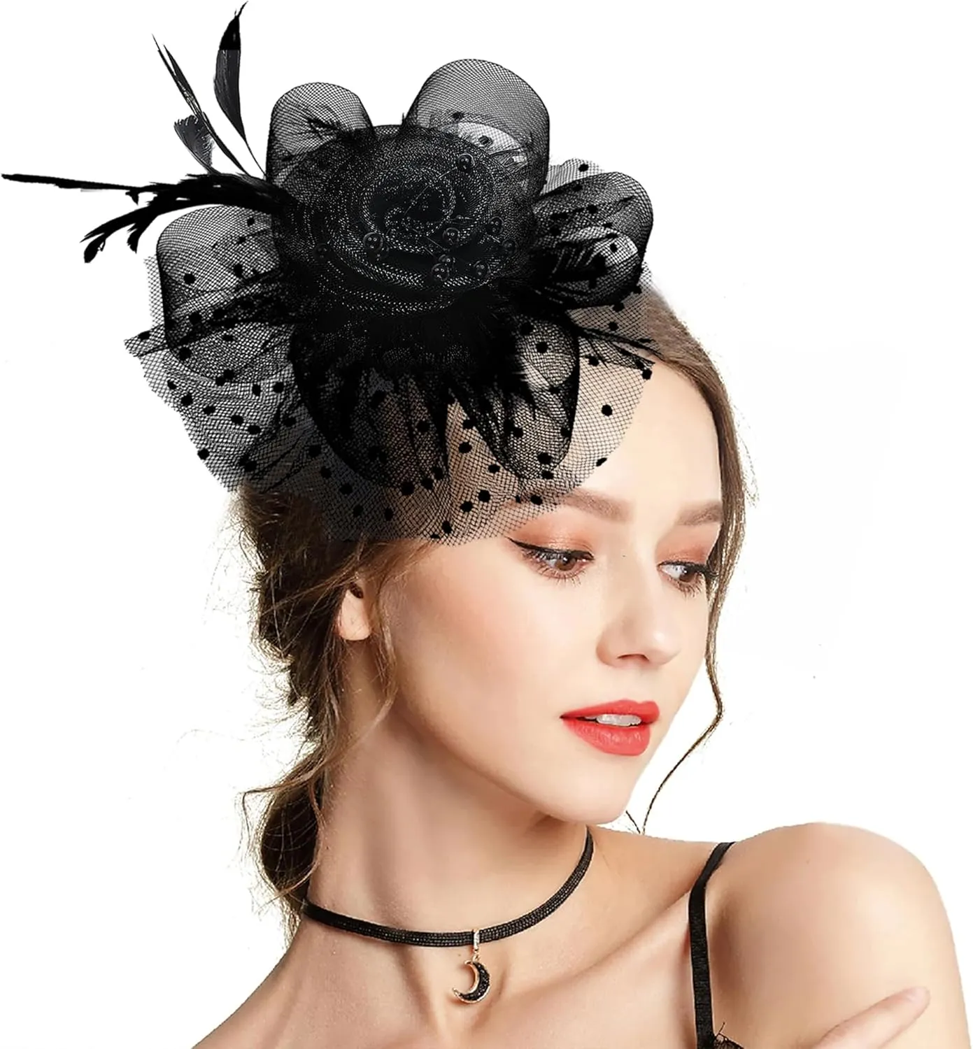 Fascinators for Women, Derby Hats for Lady Tea Party Tea Party Hat for Church Wedding Cocktail