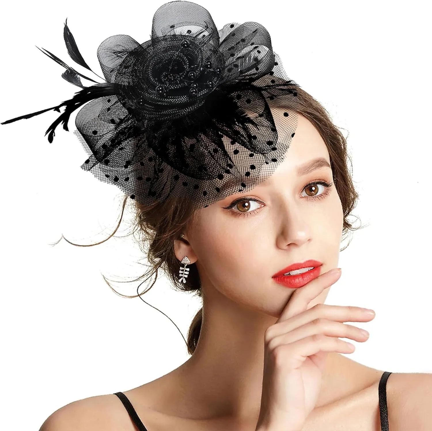 Fascinators for Women, Derby Hats for Lady Tea Party Tea Party Hat for Church Wedding Cocktail