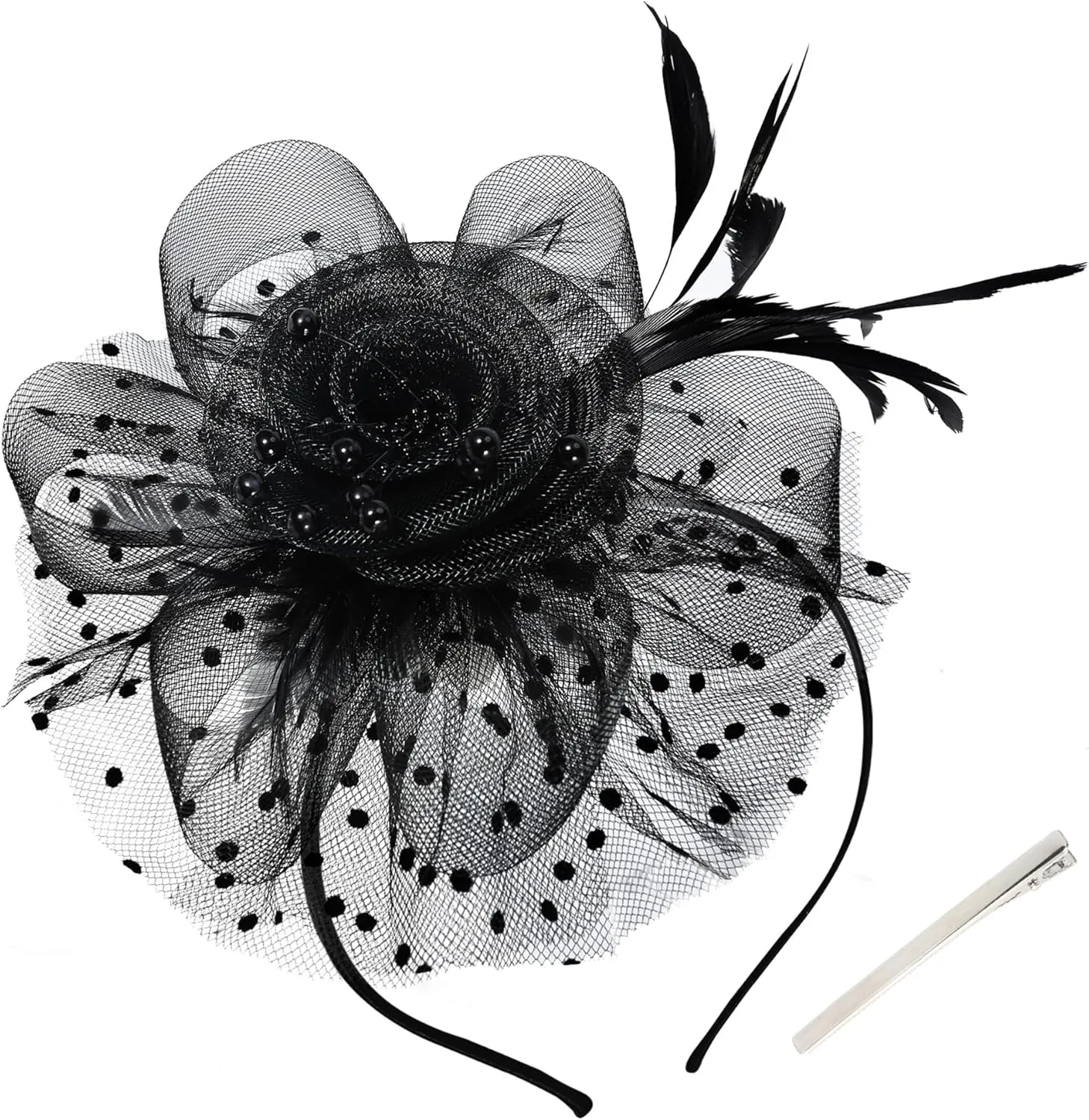 Fascinators for Women, Derby Hats for Lady Tea Party Tea Party Hat for Church Wedding Cocktail