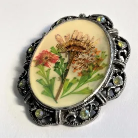 Floral 60's Vintage Pendant Brooch