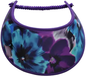 Floral Design Sun Visor in Purple, Teal & Grey