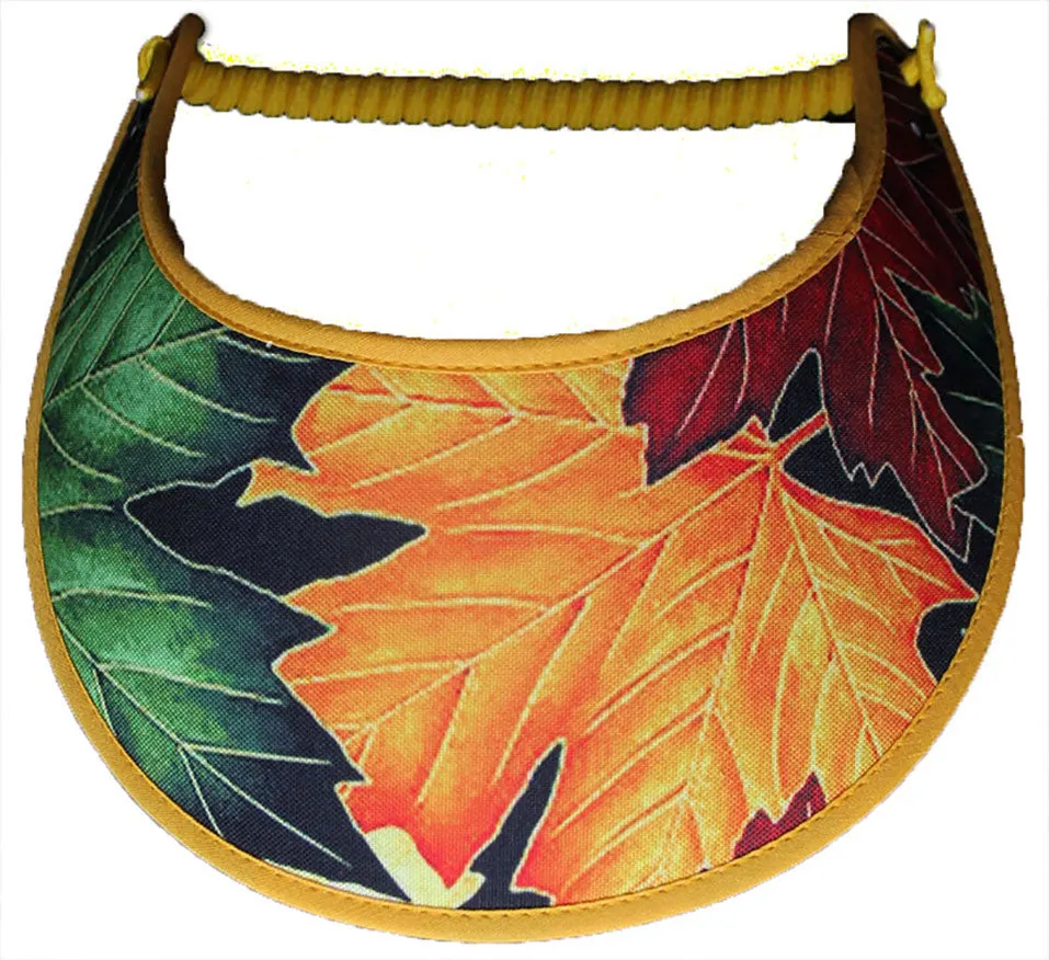 Floral Sun Visor with Fall Leaves