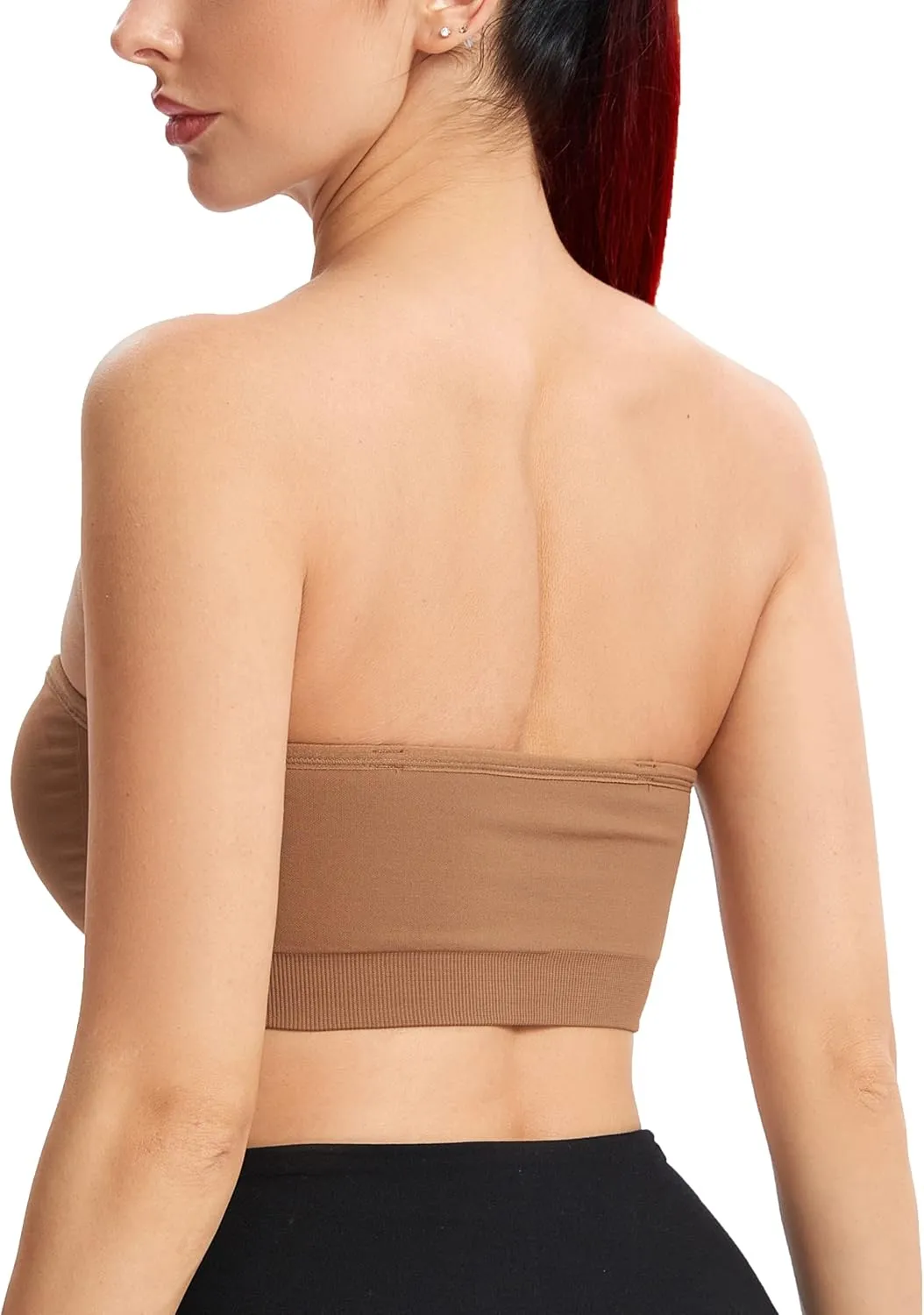 Gnowann Strapless Bras for Women Non-Slip Silicone Bandeau Bralette Seamless Wireless Strapless Bra Padded Tube Top