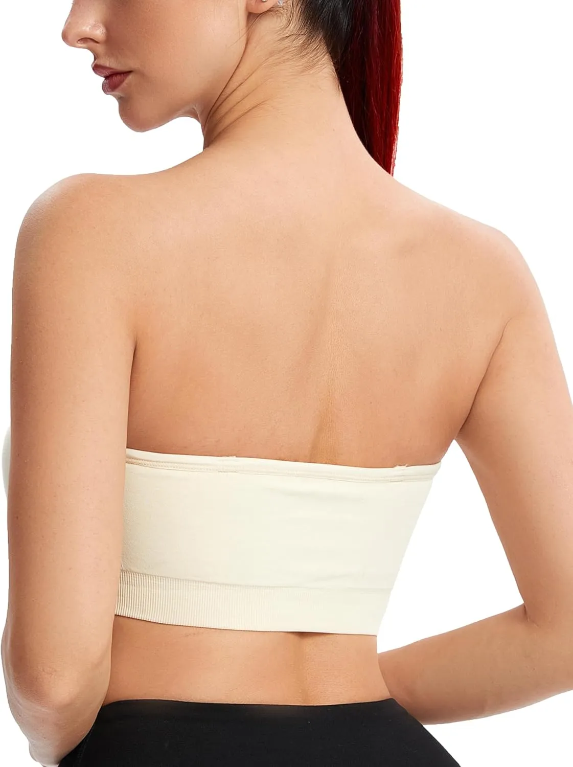 Gnowann Strapless Bras for Women Non-Slip Silicone Bandeau Bralette Seamless Wireless Strapless Bra Padded Tube Top