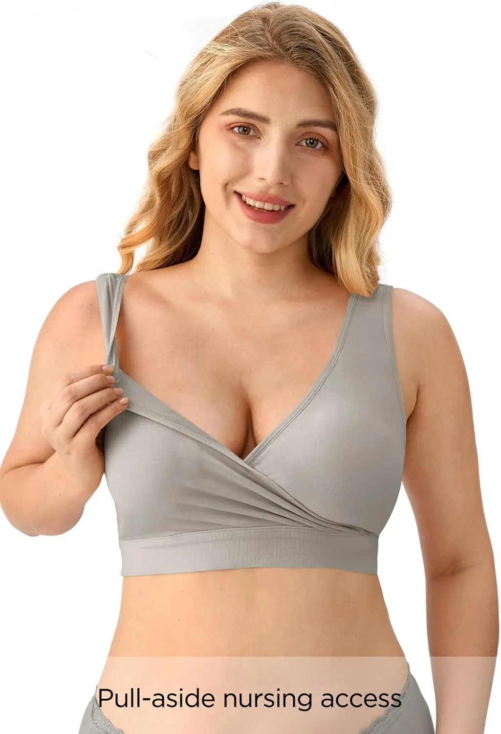 HBselect Nursing Bras for Breastfeeding, Maternity Nursing Sleep Bra Wireless Pregnancy Sleep Bralette 3/5 Pack