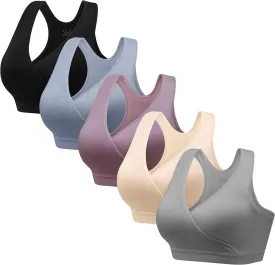 HBselect Nursing Bras for Breastfeeding, Maternity Nursing Sleep Bra Wireless Pregnancy Sleep Bralette 3/5 Pack