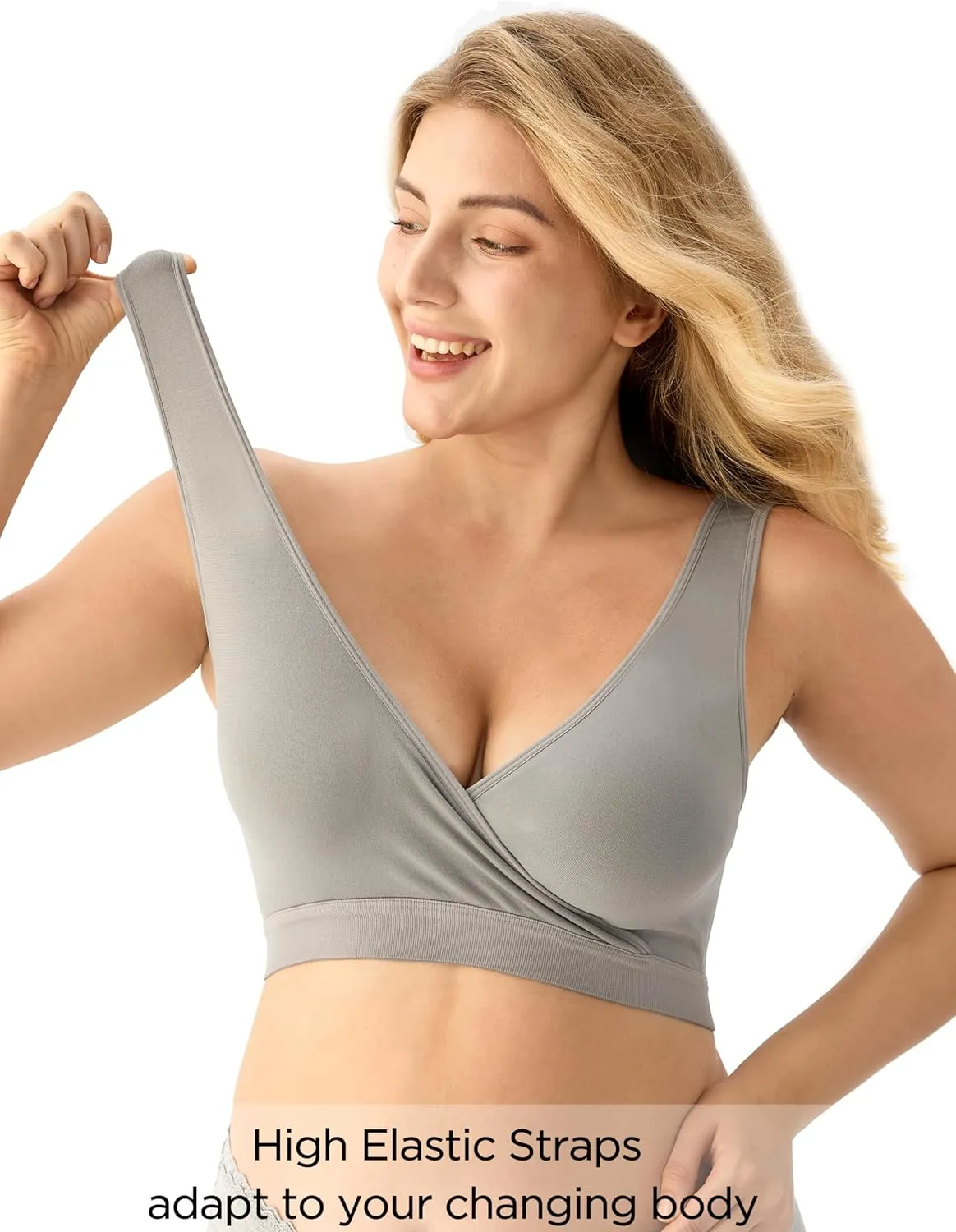 HBselect Nursing Bras for Breastfeeding, Maternity Nursing Sleep Bra Wireless Pregnancy Sleep Bralette 3/5 Pack