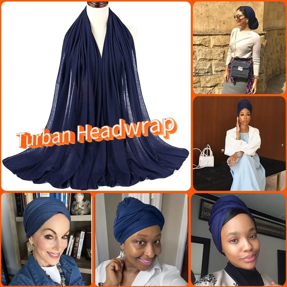 Head Wraps for Black Women Stretch Headwraps Large Hair Wraps Hijab Scarves for Muslim Head Scarf Turban Headbands