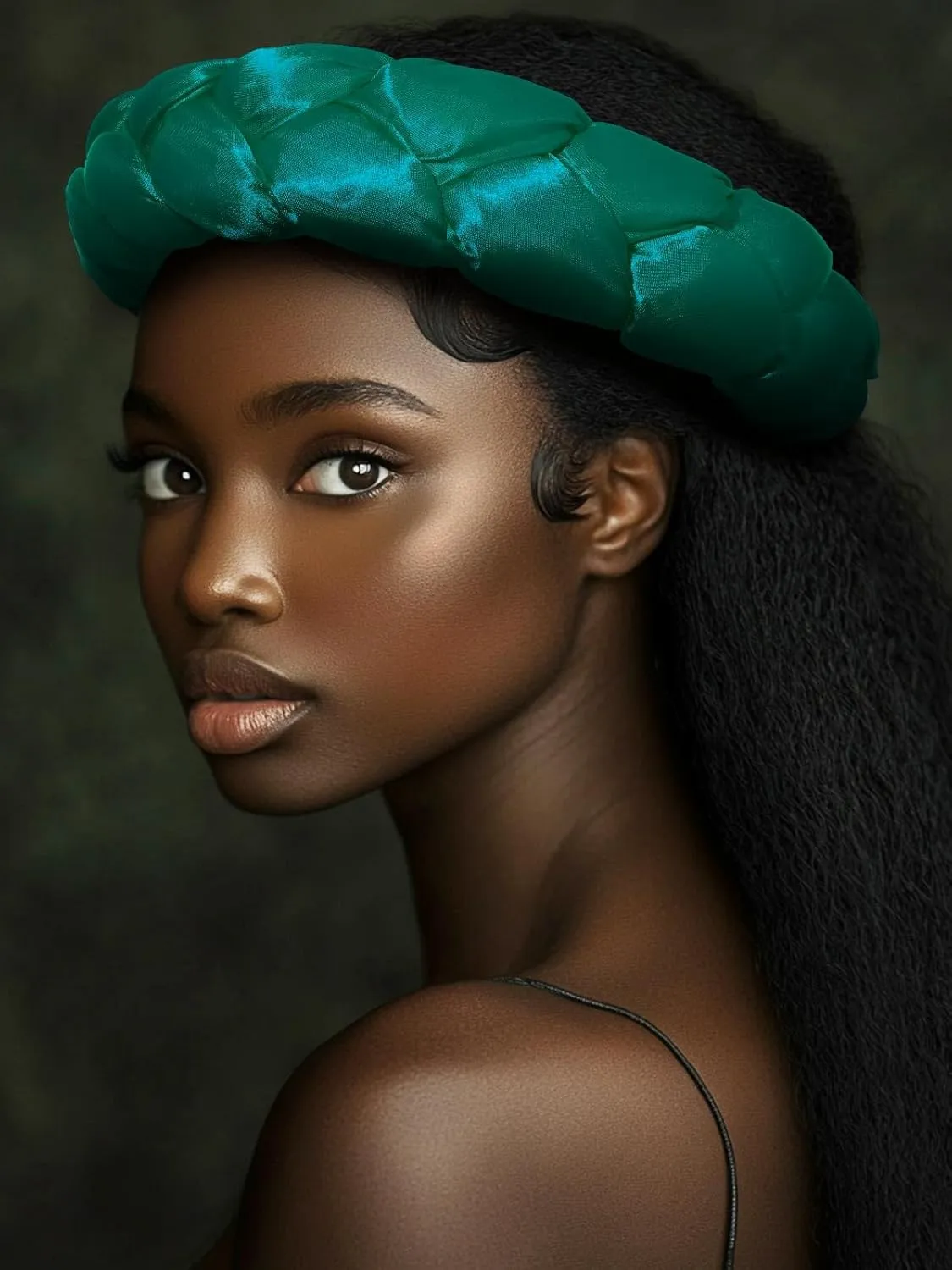 HeadWrap African Turban Hairband Pre-Tied Twisted Braid Headband with Matching Beanie Cap Headwrap Hat