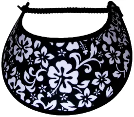Hibiscus and other Flowers on a Black Sun Visor
