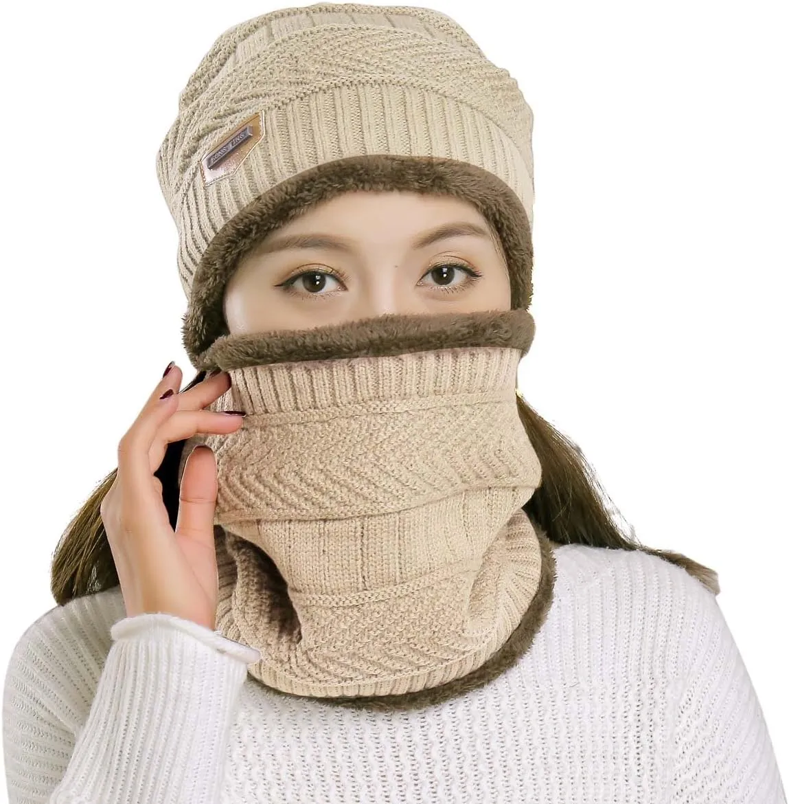 HINDAWI Womens Slouchy Beanie Winter Hat Knit Warm Snow Ski Skull Outdoor Cap