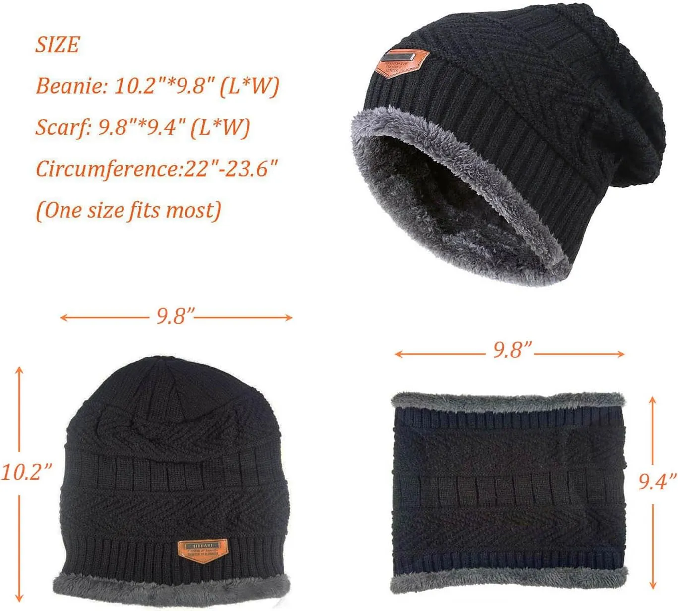 HINDAWI Womens Slouchy Beanie Winter Hat Knit Warm Snow Ski Skull Outdoor Cap