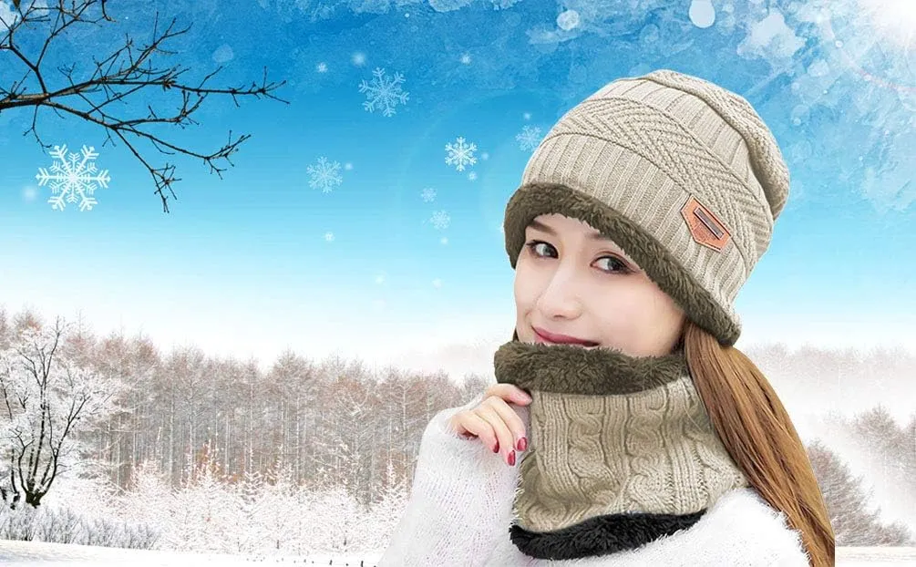 HINDAWI Womens Slouchy Beanie Winter Hat Knit Warm Snow Ski Skull Outdoor Cap