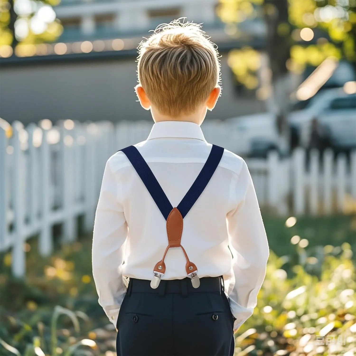 Kids Boys Suspenders Bowtie Sets Adjustable Suspenders and Pre-tied Bow Tie with 4 Strong Metal Clips for Boys Girls